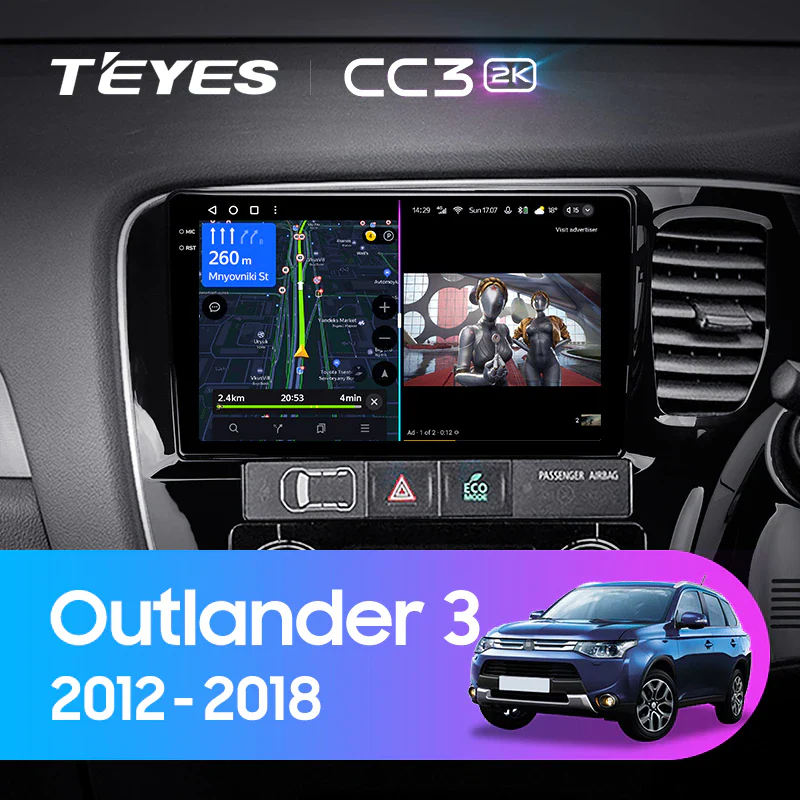 Mitsubishi Outlander 3 GF0W GG0W (2012-2018) Right Hand Drive