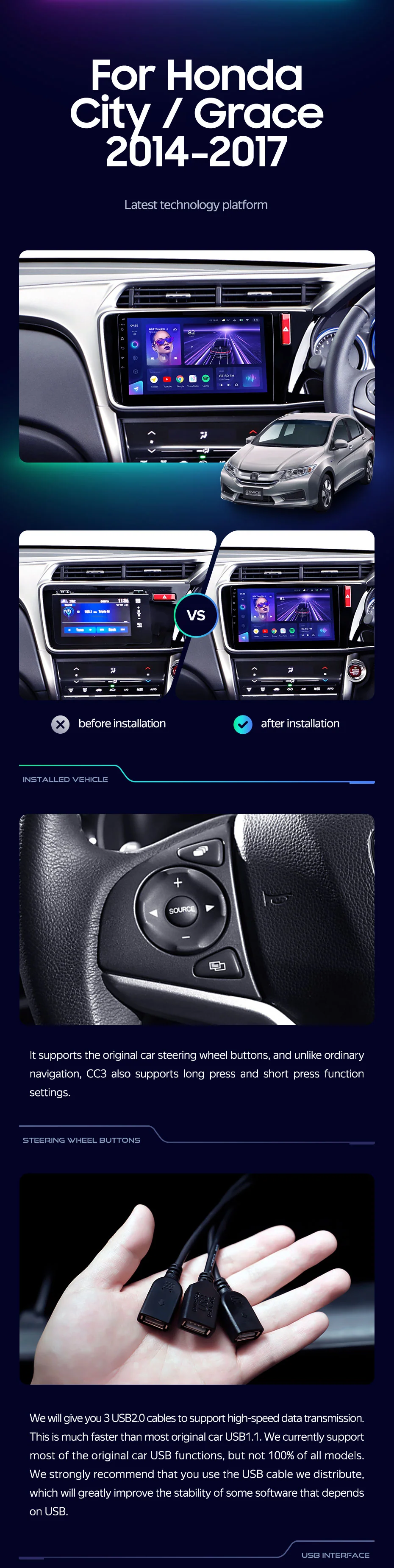 Honda City Grace 1 (2014-2017) Right hand driver - Image 2