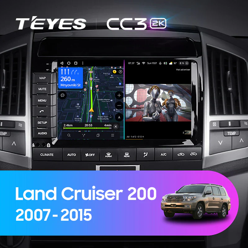 Toyota Land Cruiser 11 200 (2007-2015) [F2] 9 Inch
